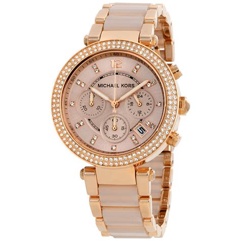 michael kors parker rose gold tone chronograph watch mk5896|Michael Kors parker.